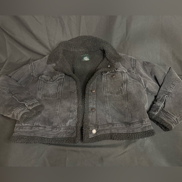 wild fable Jackets & Blazers - Wild Fable Black Sherpa-Lined Jean Jacket